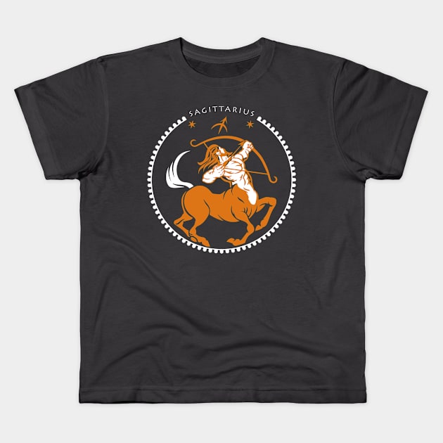 Sagittarius zodiac sign Kids T-Shirt by VinagreShop